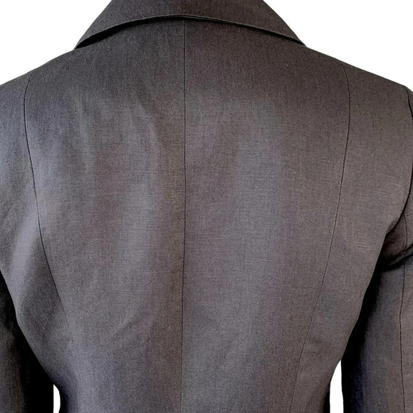 Ann Taylor Loft Linen Blend Tailored Blazer Buttoned Down Jacket  Size 2 Brown - Picture 9 of 15